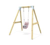 Rebo Premium Single Garden Swing For Kids - Baby Dusky Pink