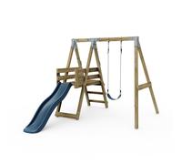 Premium Single Swing with Deck - Flex Navy Blue Rebo Blue One Size