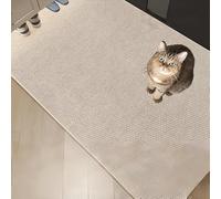 Premium Sisal Cat Scratch Pad, Zero-Mess Cardboard Cat Scratcher Alternative, Non-Slip Cat Carpet Protector & Couch Cat Scratch Protector with Reinforced Edges for Indoor Cats (Beige,23.6" x 35.4")