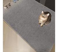 Premium Sisal Cat Scratch Pad, Zero-Mess Cardboard Cat Scratcher Alternative, Non-Slip Cat Carpet Protector & Couch Cat Scratch Protector with Reinforced Edges for Indoor Cats (Gray,11.8" x 15.7")
