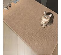 Premium Sisal Cat Scratch Pad, Zero-Mess Cardboard Cat Scratcher Alternative, Non-Slip Cat Carpet Protector & Couch Cat Scratch Protector with Reinforced Edges for Indoor Cats (Brown,23.6" x 35.4")