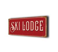 Premium Ski Lodge Sign | Outdoor Weatherproof Decorative Signage | Durable Rustproof Plaque | Vintage style home décor