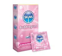 Premium Skins Bubblegum Flavoured Condoms for Oral and Intercourse - Ultra Thin Flavoured Condoms for Oral, Extra Flavoured Lube for Extra Pleasure - Discreet Pack of 12