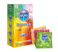 Premium Skins Mixed Flavoured Condoms for Oral and Intercourse - Ultra Thin Flavoured Condoms for Oral, Extra Flavoured Lube for Extra Pleasure - Pack of 12