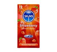 Premium Skins Strawberry Flavoured Condoms for Oral and Intercourse - Ultra Thin Flavoured Condoms for Oral, Extra Flavoured Lube for Extra Pleasure -