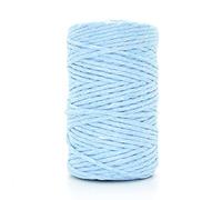 Premium Sky Blue Macrame Cord, 50 m / 164 ft of 5 mm Thick Natural Cotton Thread Yarn Macrame Rope for Wall Hangings, Plant Hangers, DIY Crafts, Home Decorations, Gift Wrapping (Reel)