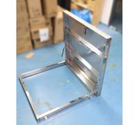 Premium Skylight Escape Hatch Cover Durable Silver 304 Stainless Steel Manhole Lid with Hasp Latch Fits 34" to 20" Replacement Panel (Inner 27.6x33.5in) for Safety & Convenience