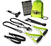 Premium sling Suspension Trainer with Door Anchor and Certificate InBuB Seal, Includes Exercise Guide and Training Plan. Handmade Lime Without Spacer