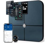 Premium Smart Digital Body Weight Scale - 4 Electrodes - 25+Metrics -Rechargeable- WiFi & Bluetooth - Full Body Analysis -Track Body Fat, Muscle Mass, Fat Percentage, Sleek Design
