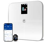 Body Smart Scale - Accurate Wi-Fi & Bluetooth Bathroom Scale for Body Weight, Fat Percentage, BMI, Muscle Mass, Baby Weight - Rechargeable, TFT LCD Display, 25+ Metrics, 400 lbs Capacity (White)