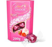 Premium Smooth Melting Chocolate Truffles 200g - Best gift for Any occasion (Lindt Lindor Strawberries & Cream Chocolate Truffles 200g)