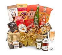 Premium Snack Gift Basket - Large Sharing Snack Hamper with Sparkling Presses, Smoked Salmon Pate, Olives, Cheese Straws - Gourmet Food Gift Baskets for Events, Celebrations, from Regency Hampers