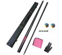 Premium Snooker Cues 58 Inch Carbon Fibre Billiard Cue with Hard Case & 2 Chalks, 1/2 Jointed for All Billiards Enthusiasts