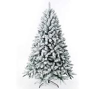 Premium Snow Flocked Christmas Tree,Realistic Hinged Pine Xmas Tree Easy Assemble White Home Shop Holiday Decor,Artificial Christmas Tree-A pine 210cm/7ft