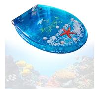 Premium Soft Closed Elongated Toilet Seat, Resin Transparent 3D Effects Decorative Will Slow Close and Never Come Loose Toilet Lid, One Click Quick Release, Easy to Cleaning