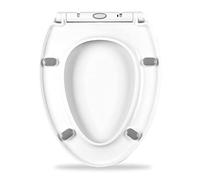 Premium Soft Closed Elongated Toilet Seats, Will Slow Close and Never Come Loose Toilet Lid, One Click Quick Release, Easy to Cleaning, 1 Pack, White