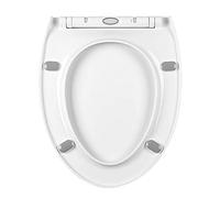 Premium Soft Closed Elongated Toilet Seats, Will Slow Close and Never Come Loose Toilet Lid, One Click Quick Release, Easy to Cleaning, 1 Pack, White