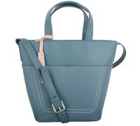 Premium Soft Leather Cross Body Shoulder Twin Tote Style Handbag VALITA Aqua One Size