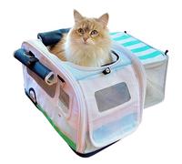 Premium Soft-Sided 2-in-1 Kittyrama Cat Carrier & Home Hideaway - Vet-Recommended Calming Den, Car-Seat Secure & Travel Carrier with SBS Zips, Washable Mattress, Waterproof Base