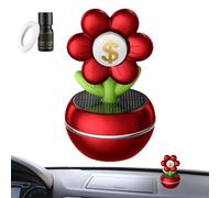 Premium Solar Car Air Freshener, Rotating Money Flower Diffuser, Long Lasting Automotive Scent Decor, Interior Accessory for Car Truck and Home Office, Solar Motion Fragrance