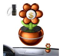 Premium Solar Car Air Freshener, Rotating Money Flower Diffuser, Long Lasting Automotive Scent Decor, Interior Accessory for Car Truck and Home Office, Solar Motion Fragrance