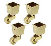Premium Solid Brass Antique Polished Square Swivel Furniture Casters360° Silent Smooth Rolling Wheels for Vintage Sofa & Piano150kg Load Capacity Set of 4