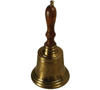 Premium Solid Brass Hand Bell with Wooden Handle | Traditional Pooja, Vintage Dinner, School & Call for Home and Office