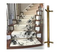 Premium Solid Brass Stair Rods for Carpet Runners - Gold Finish, 13-Piece Set (27.56in) with Round Finials, Brackets & Screws - Perfect for Fixed Stair Carpet Installation