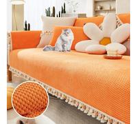 Premium Solid Color Velvet Sofa Cover for 2-4 Seater | Thick Soft Couch Protector | Warm Fur Blanket for Pets & Babies | 110x160cm / 43x63in