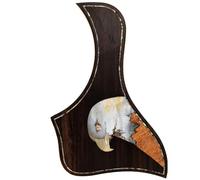 Premium Solid Rosewood Acoustic Guitar Pickguard - For Taylor Guitar Scratch Plate with Real Abalone Shell Inlay, Self-Adhesive with 3M Backing, 27 Unique Patterns & Multiple Sizes (SN15)