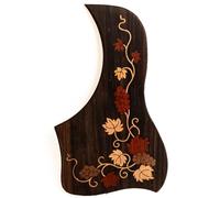 Premium Solid Rosewood Acoustic Guitar Pickguard - For Taylor Guitar Scratch Plate with Real Abalone Shell Inlay, Self-Adhesive with 3M Backing, 27 Unique Patterns & Multiple Sizes (SN22)