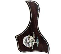 Premium Solid Rosewood Acoustic Guitar Pickguard - For Taylor Guitar Scratch Plate with Real Abalone Shell Inlay, Self-Adhesive with 3M Backing, 27 Unique Patterns & Multiple Sizes (SN05)
