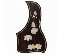 Premium Solid Rosewood Acoustic Guitar Pickguard - For Taylor Guitar Scratch Plate with Real Abalone Shell Inlay, Self-Adhesive with 3M Backing, 27 Unique Patterns & Multiple Sizes (SN25)