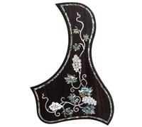Premium Solid Rosewood Acoustic Guitar Pickguard - For Taylor Guitar Scratch Plate with Real Abalone Shell Inlay, Self-Adhesive with 3M Backing, 27 Unique Patterns & Multiple Sizes (SN06)