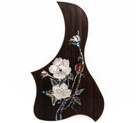 Premium Solid Rosewood Acoustic Guitar Pickguard - For Taylor Guitar Scratch Plate with Real Abalone Shell Inlay, Self-Adhesive with 3M Backing, 27 Unique Patterns & Multiple Sizes (SN01)