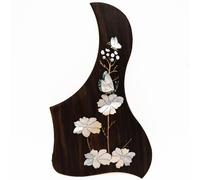 Premium Solid Rosewood Acoustic Guitar Pickguard - For Taylor Guitar Scratch Plate with Real Abalone Shell Inlay, Self-Adhesive with 3M Backing, 27 Unique Patterns & Multiple Sizes (SN02)