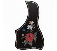 Premium Solid Rosewood Acoustic Guitar Pickguard - For Taylor Guitar Scratch Plate with Real Abalone Shell Inlay, Self-Adhesive with 3M Backing, 27 Unique Patterns & Multiple Sizes (SN24)