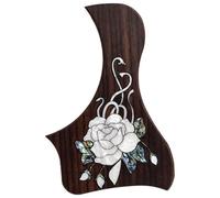 Premium Solid Rosewood Acoustic Guitar Pickguard - For Taylor Guitar Scratch Plate with Real Abalone Shell Inlay, Self-Adhesive with 3M Backing, 27 Unique Patterns & Multiple Sizes (SN03)