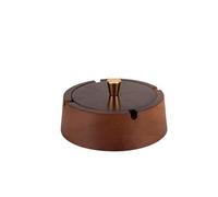 Premium Solid Wood Ashtray with Lid - Modern Anti-Flying Ash Design, Wind & Odor Resistant, Deep Groove Large Capacity Wood & Stainless Steel Ash Tray for Home, Office & Restaurant.