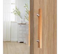 Premium Solid Wood Door Handle Set Long Rectangular Sliding Handle for Conservatory Cupboard Pocket Doors, Durable Replacement Cabinet Hardware for Interior Sliding Doors
