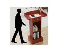Premium Solid Wood Pulpit StandMultiFunction Oak Lectern for Presentations Customer Reception and Office UseStylish Brown Wooden Podium Desk