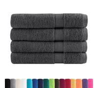 Premium SOLUND Hand Towels Pack of 4 Anthracite 100 x 200 cm 600 g/m² Made of 100% Cotton, Absorbent, Oeko-Tex Certified, Versatile as a Bath Towel, Beach Towel, Sauna Towel