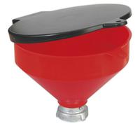 Premium Solvent Safety Funnel With Hinged Lid - 2" Female Fitting For Safe Fluid Transfer