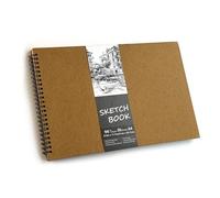Premium Spiral Sketch Book A4 A5 Hardback Drawing Pad 160gsm Thick Wood-Pulp Paper Double-Sided Sealed Hardboard Cover Dry Media Sketch Pads (A4 Sketch Book)