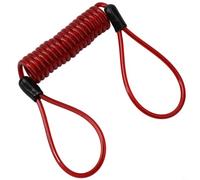 Premium Spring Wire Lock Cable for Use with Motorcycle Helmets and Bike Disc Brakes, Reinforced with Steel and PVC Coating (Red)