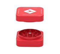 Premium Squared Ceramic Grinder Long Beach Red Nano Ceramic Coating 2-Piece Crusher (Red)