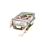 Premium Stackable Food Storage Container Set, Multi-Layer Produce Saver with Removable Drainer Tray, Clear Plastic Organizer for Fruits and Vegetables