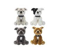Premium Staffordshire Bull Terrier Plush - 30 cm (1 Pc.) - 4 Assorted Colors Grey, White, Brown, Beige, Adorable & Perfect for Kids or Collectors