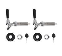 Premium Stainless Steel Beer Tap Set 2 Pack Commercial Grade Beer Faucet with G1/2 Thread 4 1/8 Inch Shank No Foam Technology for Home Bars Pubs and Restaurants