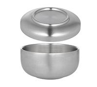 Premium Stainless Steel Bowl with Lid & Brush Holder - Beard Grooming Mug for, Cream & Face Cleansing - Rustproof, Ergonomic, Barbershop-Grade